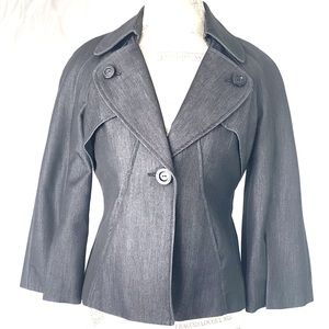 Nine West Gray 3/4 Split Bell Sleeve Blazer Sz.4 office business jacket
